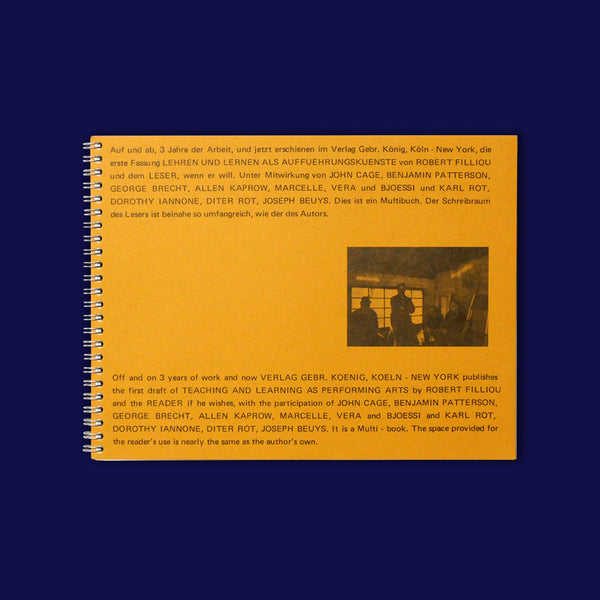 ROBERT FILLIOU. TEACHING AND LEARNING AS PERFORMING ARTS