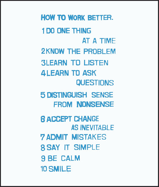PETER FISCHLI DAVID WEISS: HOW TO WORK BETTER