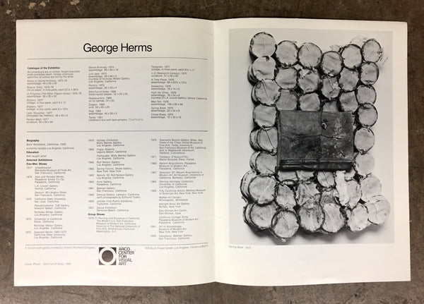 HERMS, GEORGE. ARCO CENTER FOR VISUAL ART [POSTER]