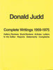 Cover photo of Donald Judd Complete Writings 1959-1975
